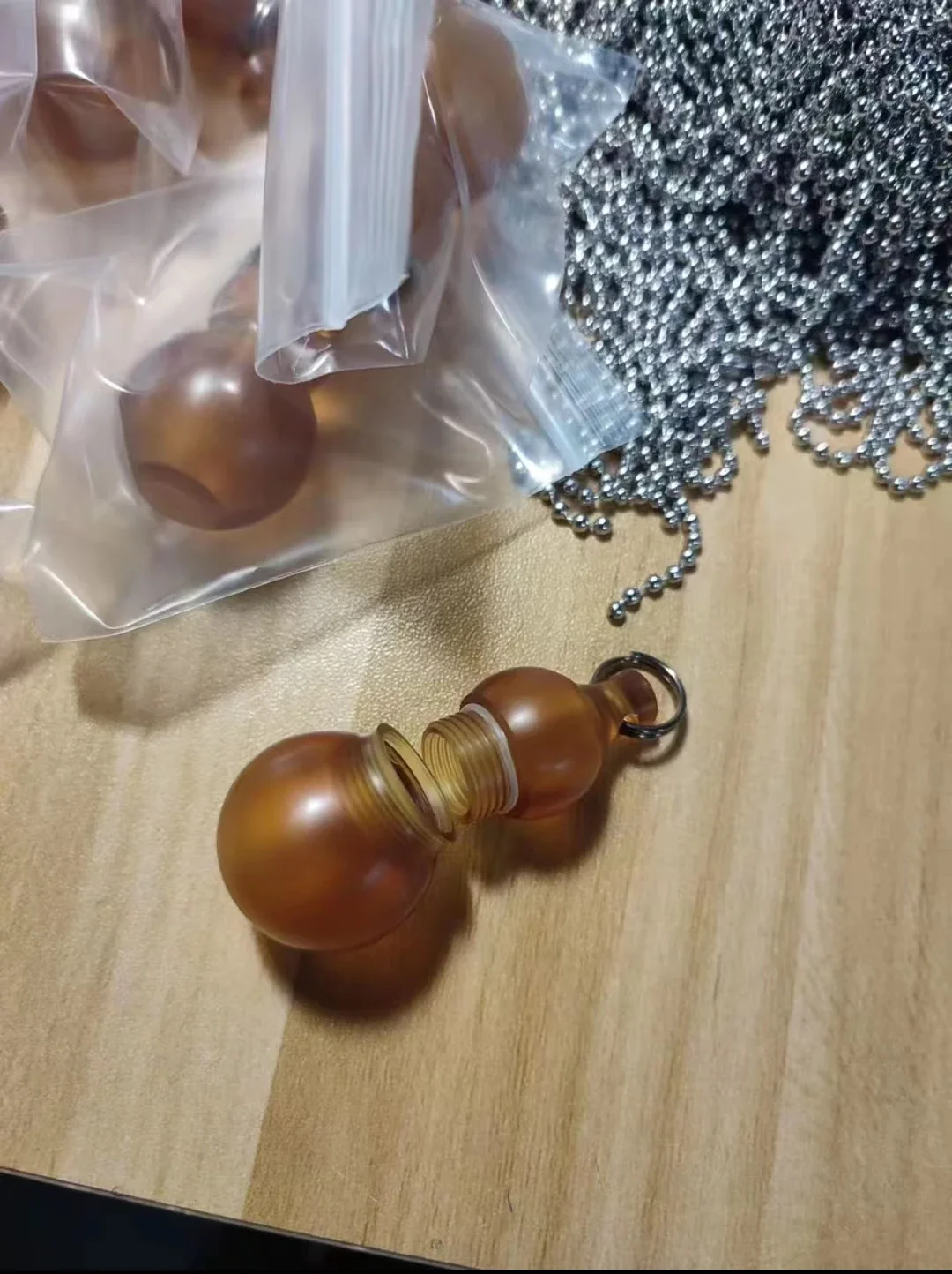 1 Piece PEI Made Gourd Storage Bead, ULTEM Pendant with TI Ring