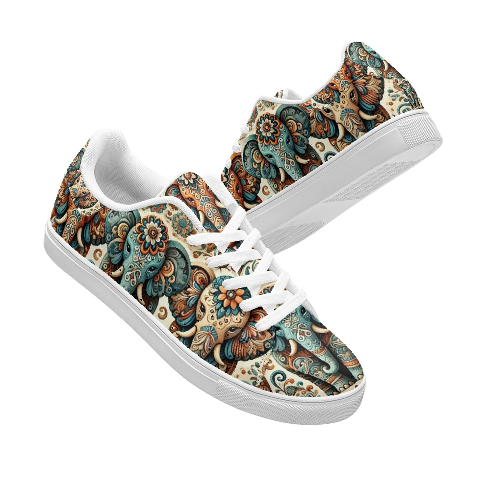 أحذية رياضية كاجوال بطبعة فيل، أحذية رياضية بيضاء أنيقة، أحذية رياضية مناسبة وأنيقة ومتعددة الاستخدامات للرجال والنساء #3