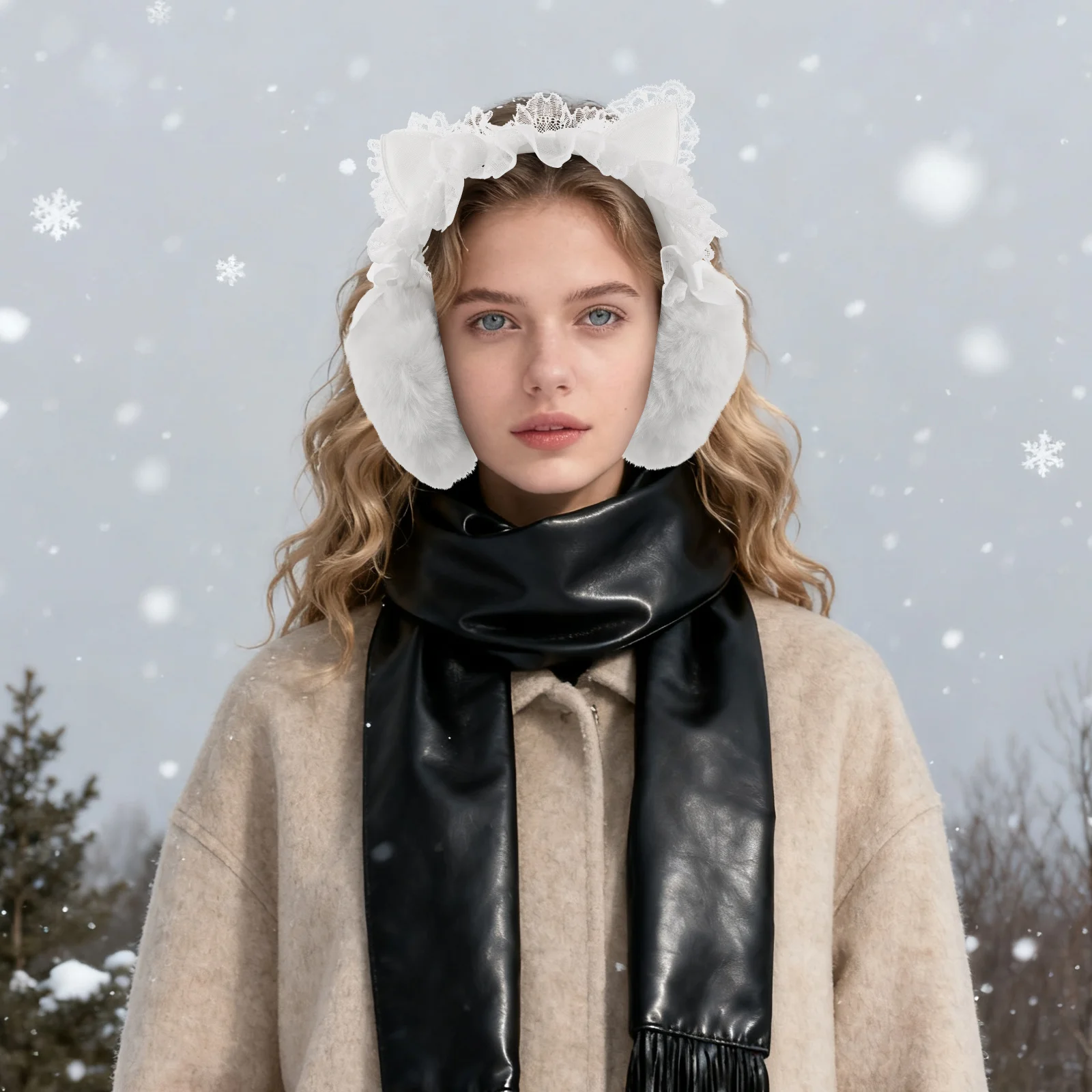 الدانتيل القط الأذن غطاء للأذنين دافئ شتاء دافئ حماية لينة الأذن يغطي لغطاء للأذنين الحيوان تدفئة الطقس البارد