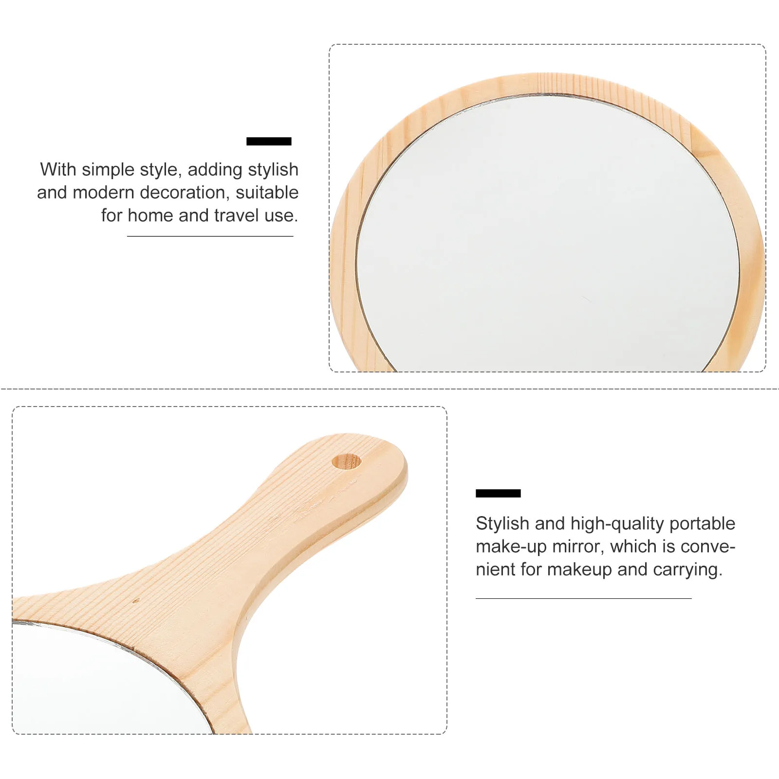 

Women Vanity Handle Portable Makeup Mirror For Travel Tool Compact Lightweight Women Vanity Mirror