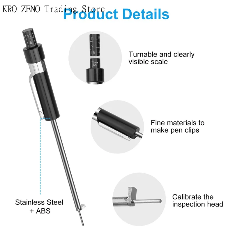 Picture 6: Car Brake Pad Inspection Pen Ruler Brake Pad Measuring Tool Suitable For 6mm / 0.2 Inch Thickness, Brake Pad Gauge