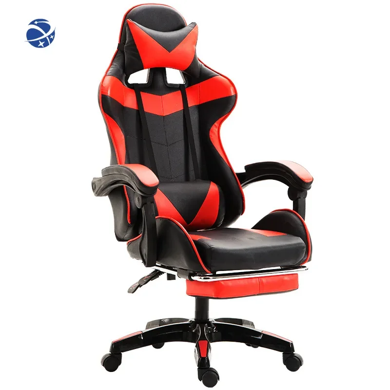 YYHCComputer Gamer Chair With Rock LED Light Home Student With Footrest