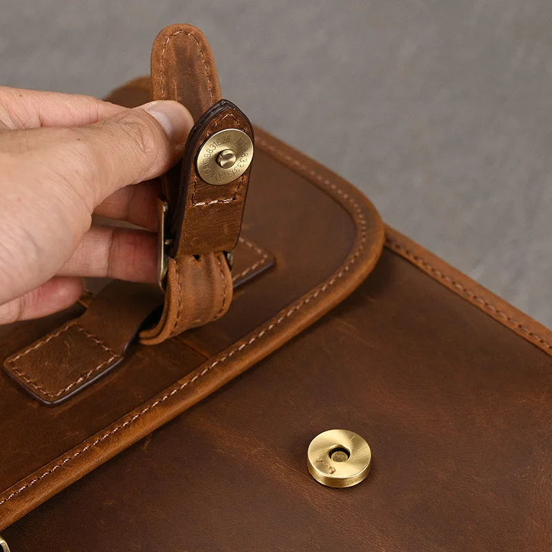 Pendolarismo Uomo Valigette Sling Leisure Borsa semplice Valigette Borse in pelle per laptop Портфель MHGWB