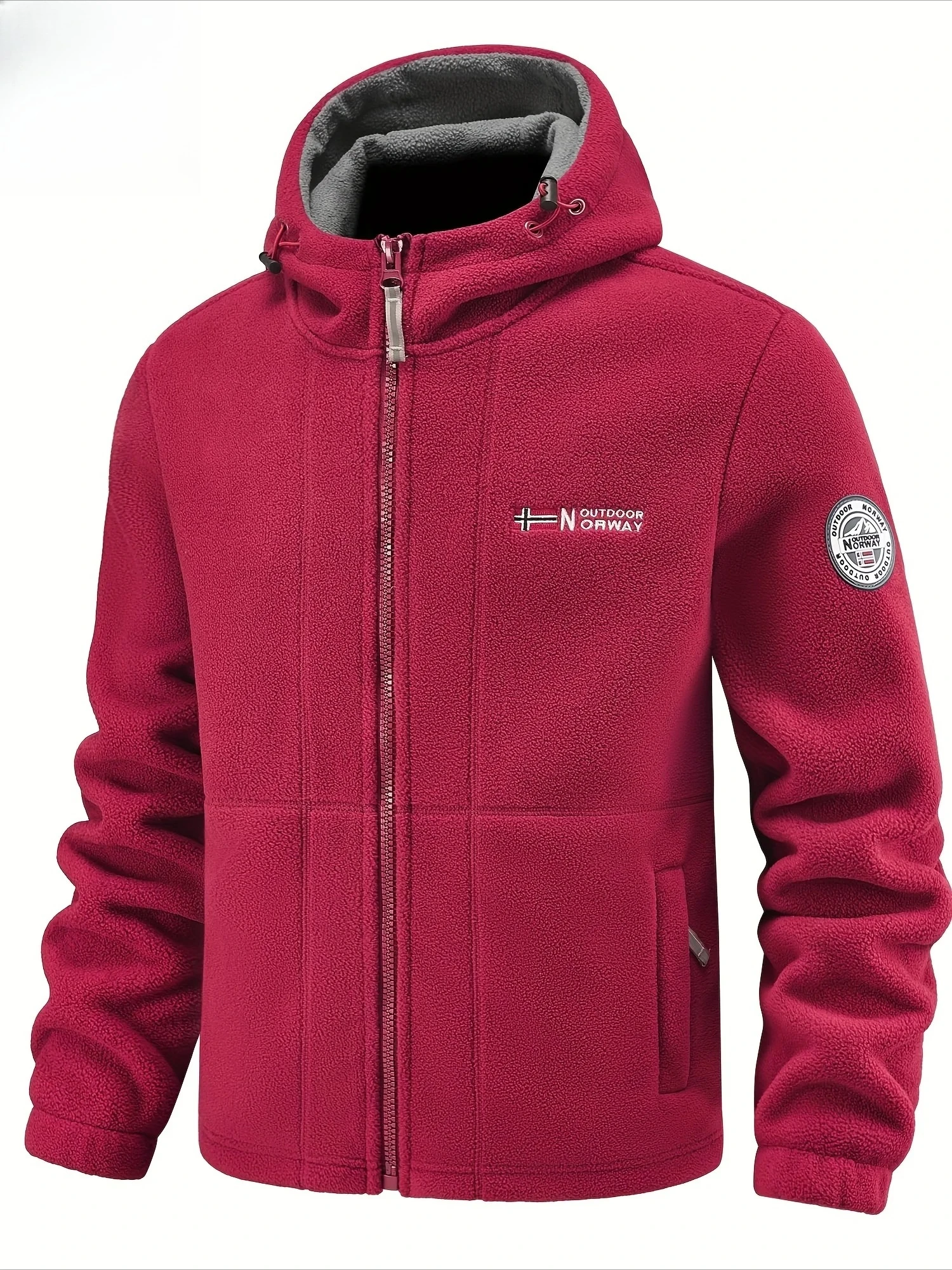 

2024, новинка зимы, горячая распродажа, мужская флисовая куртка с капюшоном, спортивная ветрозащитная теплая куртка с карманами на молнии, повседневная ветровка