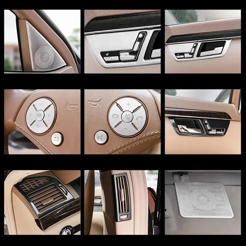 Car Air Condition Outlet Frame Decoration Sticker Trim For Mercedes Benz S Class W221 S300 350 2008-13 Loudspeaker Cover Decals