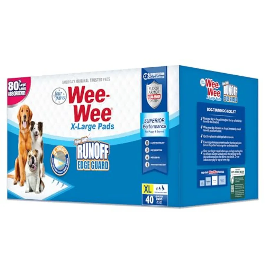 

Впитывающие пеленки Four Paws Wee-Wee Superior Performance для собак с защитным барьером от протекания, для приучения щенков к туалету