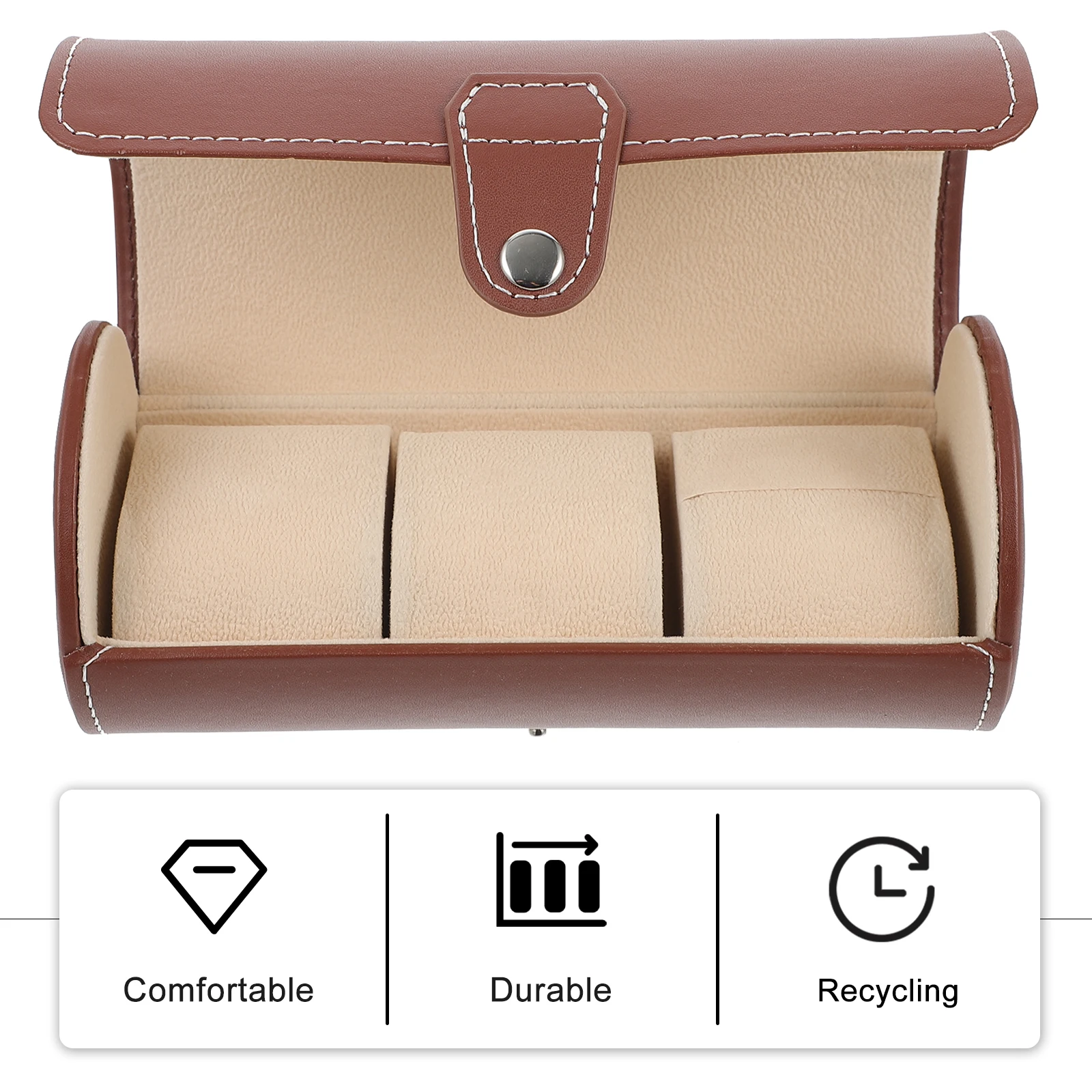 

Watch Storage Box PU ganizer Travel Case Zipper Small Size Pearl Fleece Dust Proof Durable Multi Function Jewelry Case