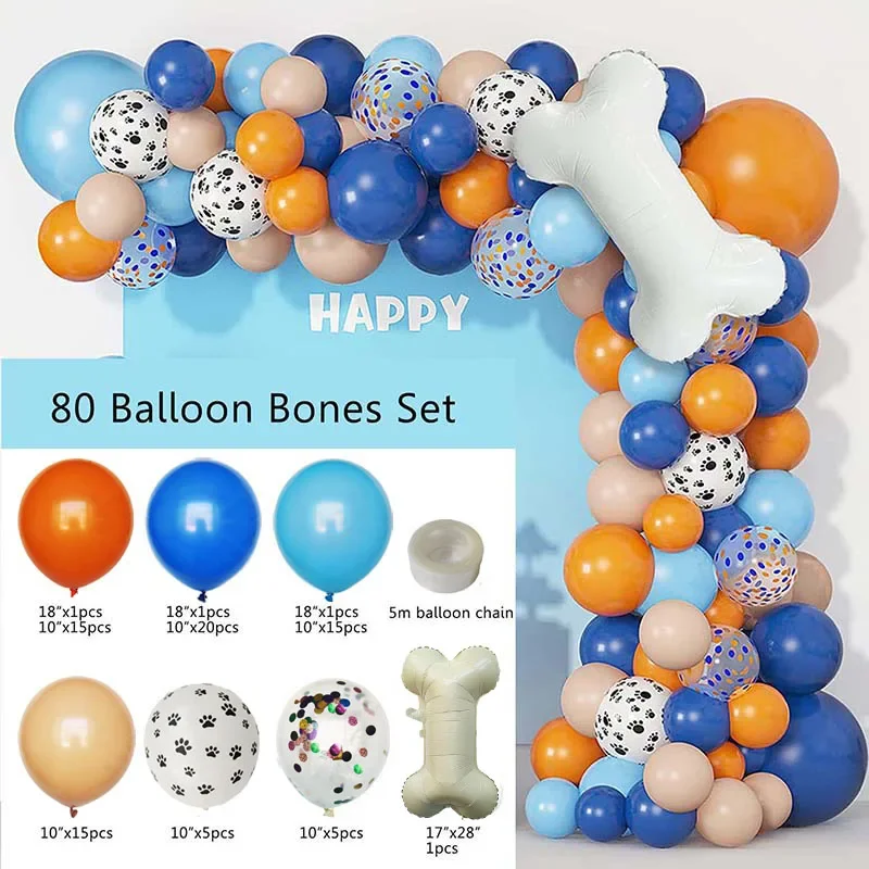 1 Set Hunde-Pfoten Rosa Ballon-Girlande Bogen für Babyparty Erster 5. Geburtstag Mädchen Ballons Partydekoration Anniversaire Globos