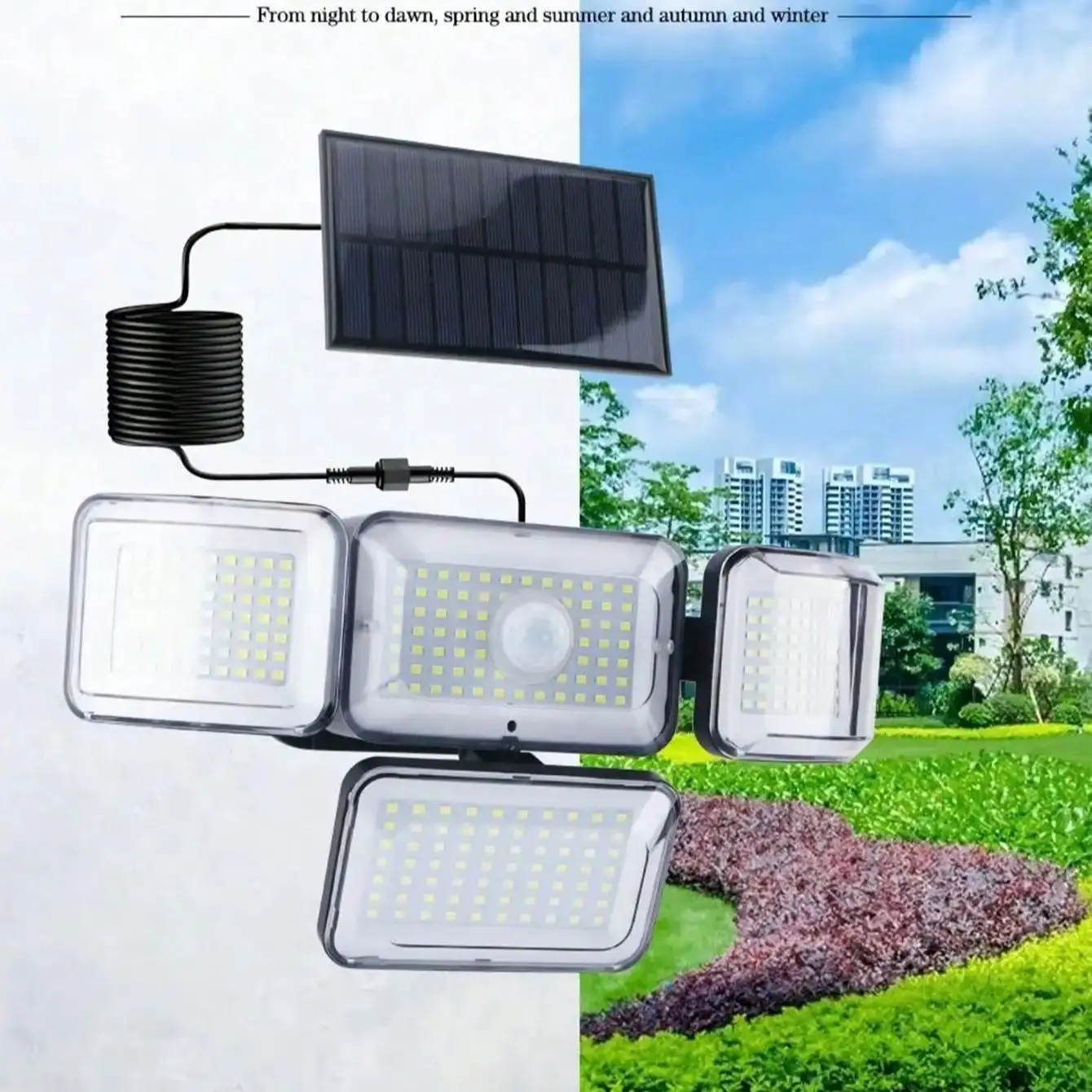 

288 LED Solar Wall Lamps 3Modes PIR Motion Sensor Waterproof Outdoor Indoor Garden Decoration Lamp Street Light Spotlight