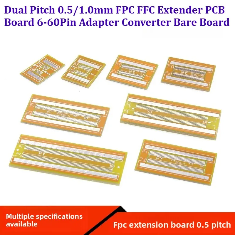 0.5mm 1.0mm Pitch FFC FPC Extension Adapter PCB Board Bare Board 6 10 30 40 50 60 Pin Extender Converter for LCD Wire