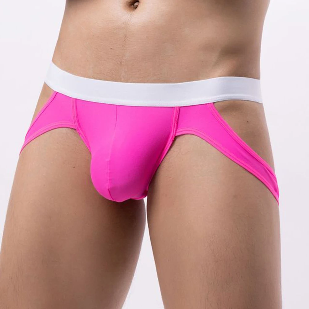 Breathable Quick Dry Mens Underwear Thong Pouch Design Lightweight Color Matching Underpants for Gym and Casual