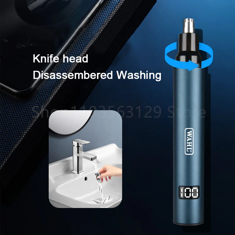 100% Original Wahl 5546A Nose Trimmer WAHL Men’s Nose Hair Trimmer For Nose and Ear Hair With Cleaning Brush type-c charge