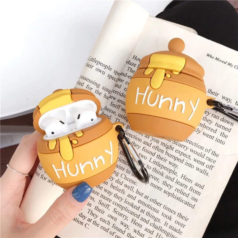 

Cute 3D Cartoon Hunny Honey jar Earphone Case For AirPods 1 2 3 Silicone iPhone Headset Cover For Air Pods Pro Silicone Shell