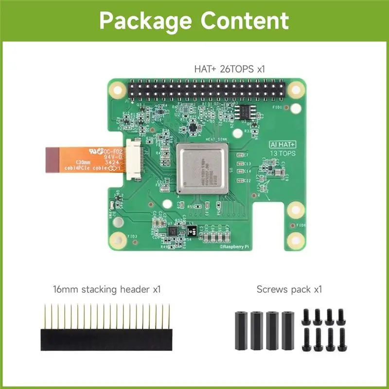 ~【On Sale】For Raspberry Pi AI HAT Forraspberry Pi 5 AI HAT 13Tops Model Optional Quickly Build A Wide Range Ofai-Powered Applica