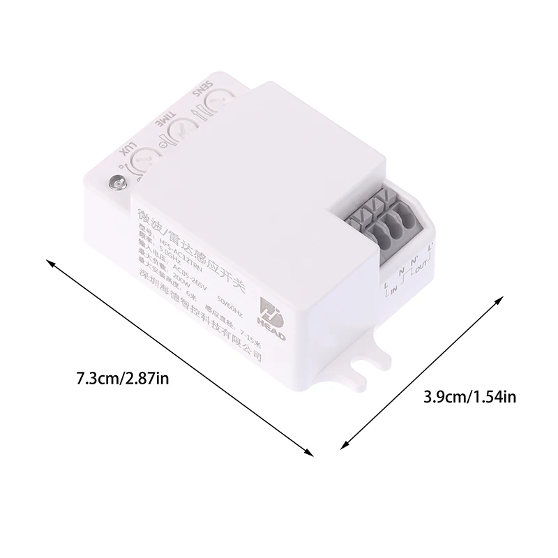 AC 85V-250V 5.8GHz Microwave Radar Sensor Switch Human Body Motion Detector For LED Light Sensors Controller Switch