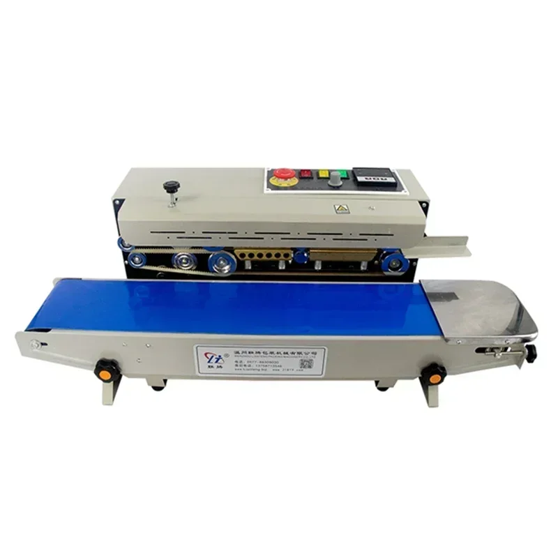 Auto Continuous Film Sealing Machine Plastic Bag Package Band Sealer Horizontal PVC Membrane Bag Heating Packer.