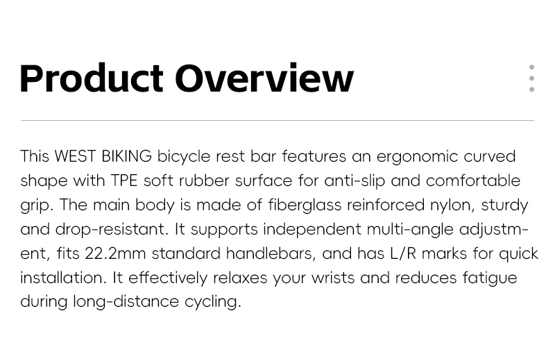 WEST BIKING Ergonomische Fahrrad-Restbar mit verstellbarem Winkel, rutschfester TPE-Griff für Langstreckenfahrten, MTB, Pendlerfahrrad-Lenker – Detail 2
