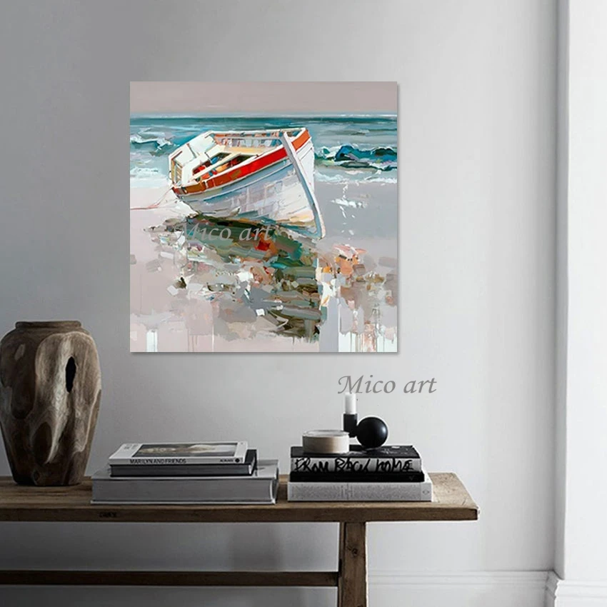 Abstract Beach Canvas Decorative Picture, Landscape Wall Painting, Large Size Design, Unframed Showpiece, Picture, Canvas