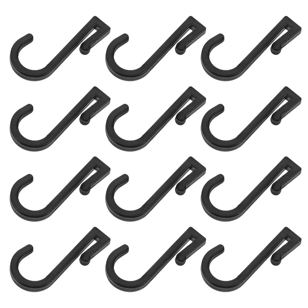 

12Pcs Hanging Hooks Durable Plastic J Hooks for Kitchen Bathroom Entryway Cabinet Door Organizers Modern Flat Clips