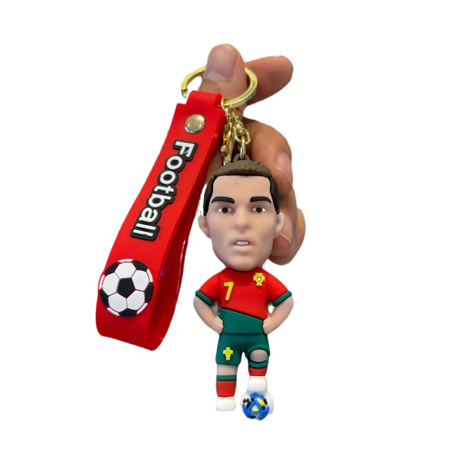 عالية الجودة الكرتون نجم كرة القدم Mbappe ميسي Haaland Ronaldo حقيبة سلسلة المفاتيح سحر التبعي #5