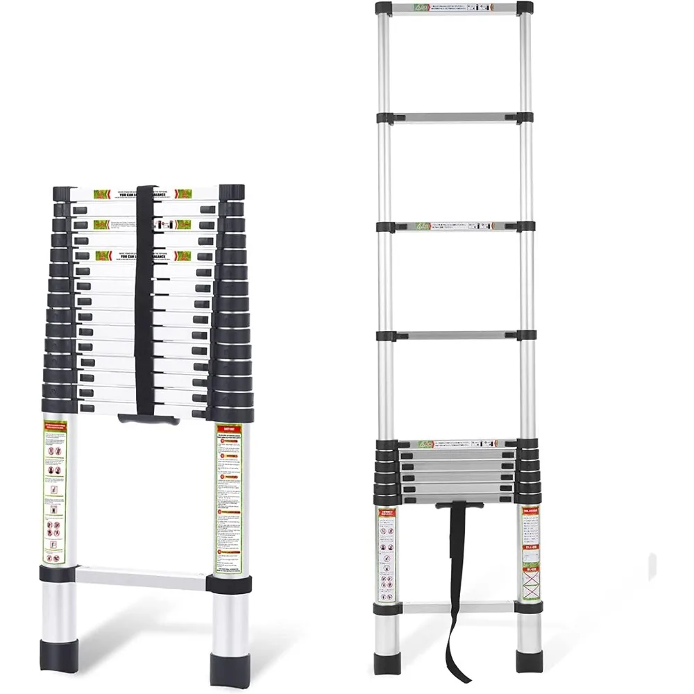 

extension ladder, 20.3ft aluminum telescoping ladder with non-slip feet, portable telescopic ladder for household and outdoor 3