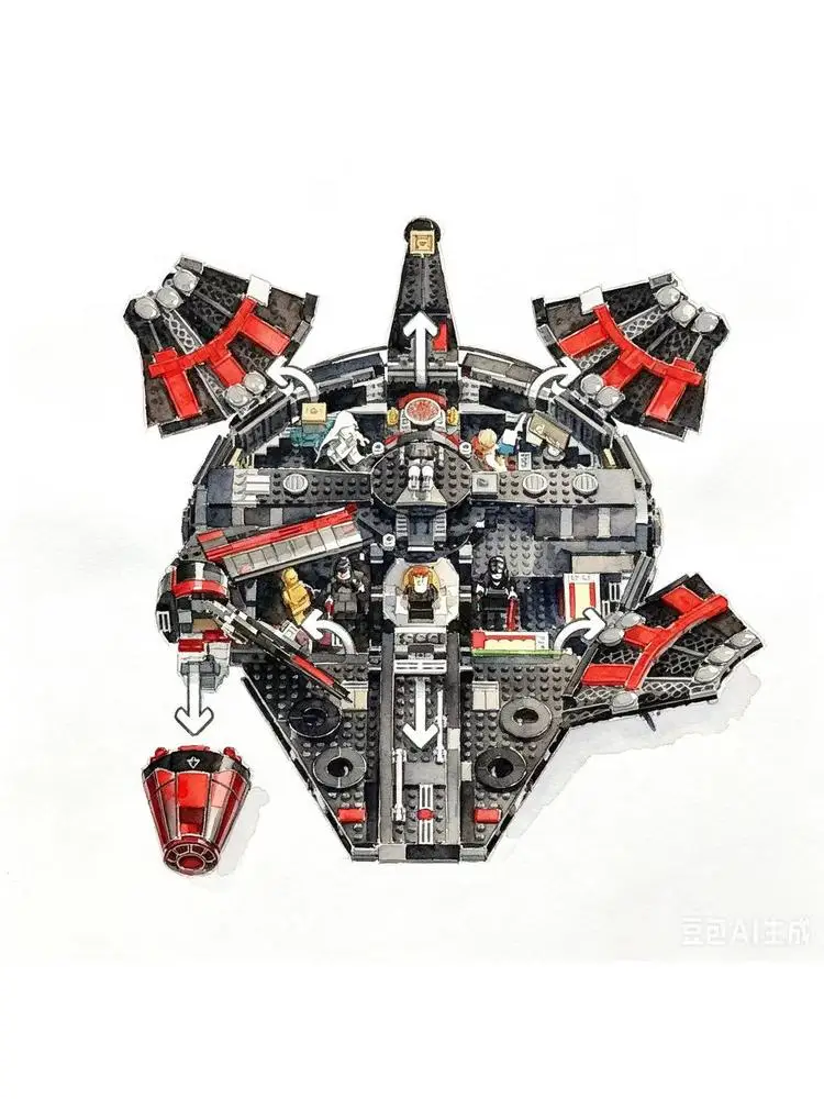 AUF LAGER NEU MOC 1579-TEILIGES Dark Falcon Starfleet Raumschiff DIY Modellbausatz Spielzeug Weihnachtsgeschenk Bausteine