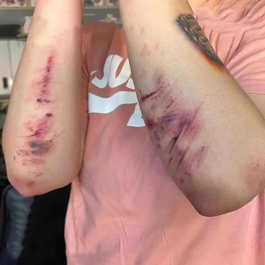 

New Halloween Terror Wound Temporary Tattoo Realistic Blood Bruising Arm Body Arts Cosplay Lasting Fake Tattoo Stickers