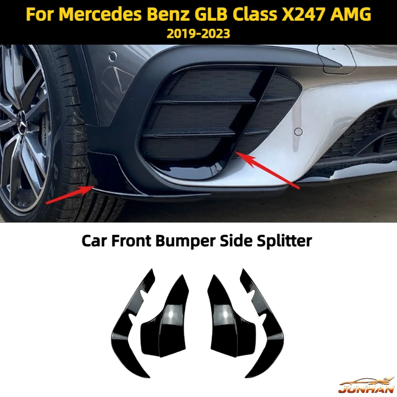 

Car Front Bumper Side Splitter Lip Wind Knife Spoiler For Mercedes Benz GLB Class X247 GLB200 GLB220 GLB35 AMG 2019-2023+