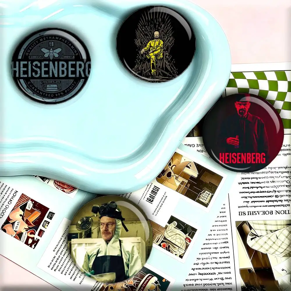 H-Heisenberg Breaking Bad  25 32 44 58 75mm Badges Personalized Round Brooches Pins Accessory Gift