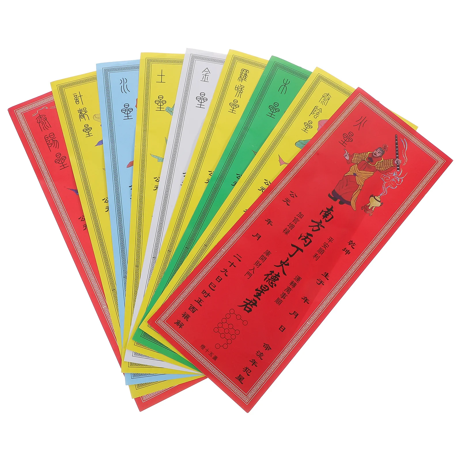 9 pezzi di carta targa Fengshui con carta amuleto dal design cinese di buon auspicio per la protezione della cattiva fortuna a casa