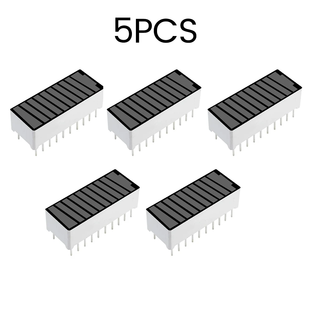 5 Pieces of 10 Segment LED Strip Light Display 5 Segments of 4-color Red Yellow Green Blue LED Battery Capacity Display Module