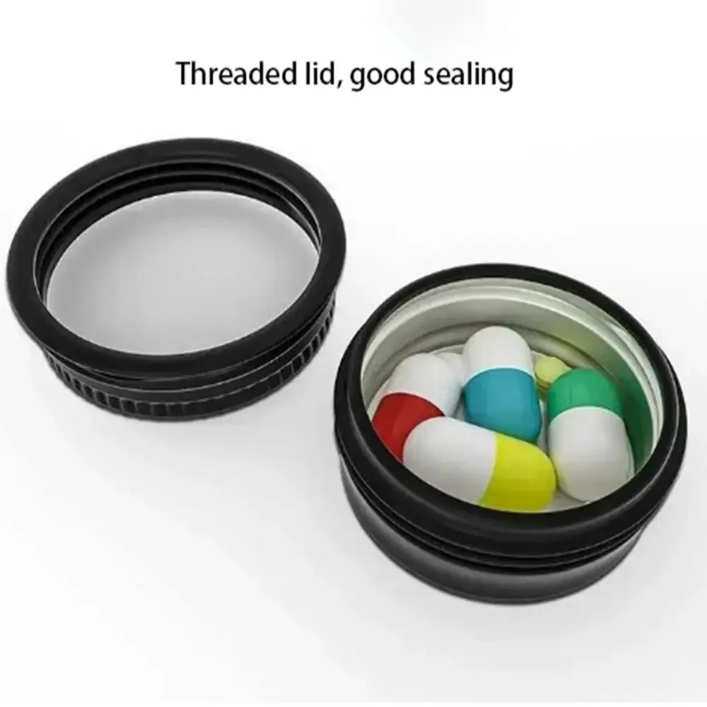 Modern Dust-proof Black Pill Box Not Rust Light-proof Mini Medicine Box With Lid Safety Pill Packing Box Travel