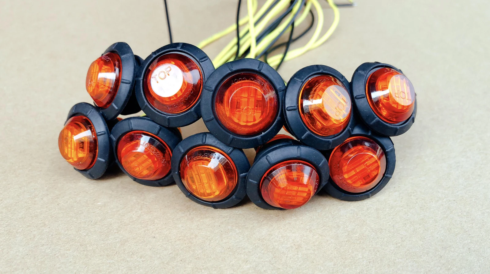 10pcs 3/4 Inch Mini Small Round Amber LED Side Marker Indicator Turn Signal Light Clearance Lamp Truck Trailer Bus Marine