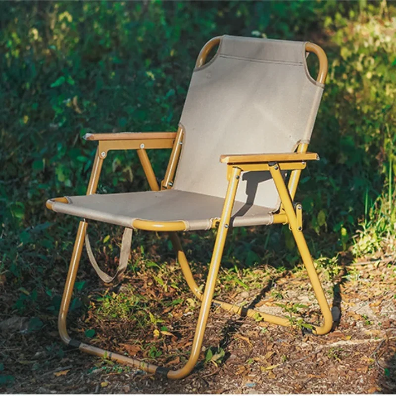 Leisure Camping Chair Plus Thick Iron Pipe, Fishing Chair, Convenient Folding Beach Chairs, Stable Load-Bearing Garden Furniture