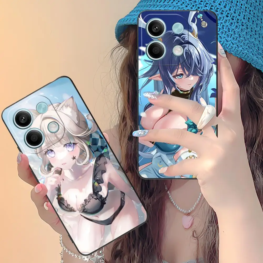 

Genshin Impact Ecchi Mobile Phone Case for Xiaomi Redmi Note 14 13 12 11 A5 3 2 1 Pro Plus 4G 5G Colour Printing Protective