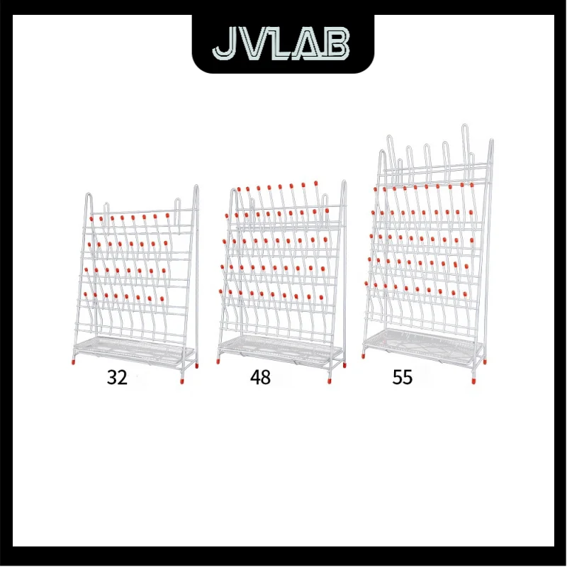 

Laboratory Drip Rack – 32/48/55 Position Plastic-Coated Iron Drying Stand (White, Corrosion-Resistant) Simple​ JVLAB