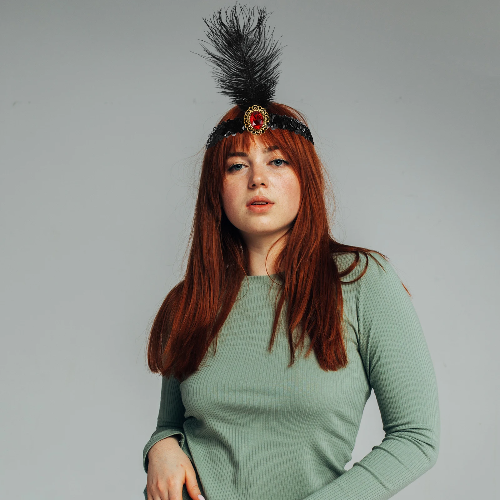 

1920S Flapper Headband Sequin Vintage Hair Accessory Party Wedding Carnival Dance Costume 1920S Hairband Wear Red