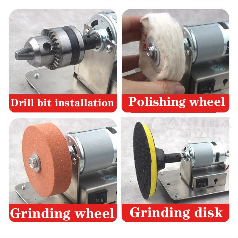 مطحنة منضدة صغيرة بعجلتين، ماكينة سنفرة كهربائية متعددة الاستخدامات للمعادن، الخشب، صناعة السكاكين، تلميع المجوهرات، 6. × 35 بوصة #5