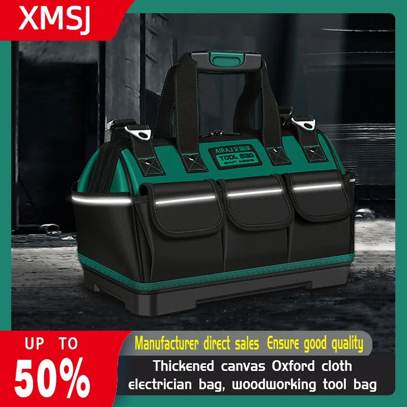 

Upgrade 16inch Heighten large capacity Tool Bag Thickened 1680D Oxford Waterproofed Wear-Resistant Electrician Storage Toolkit