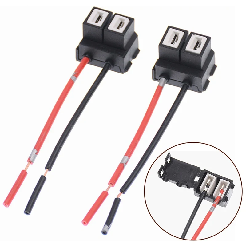 

2Pcs H7 LED Headlight Socket Adapter Wiring Harness Car Lamp Bulb Wire Connector Plug Cable