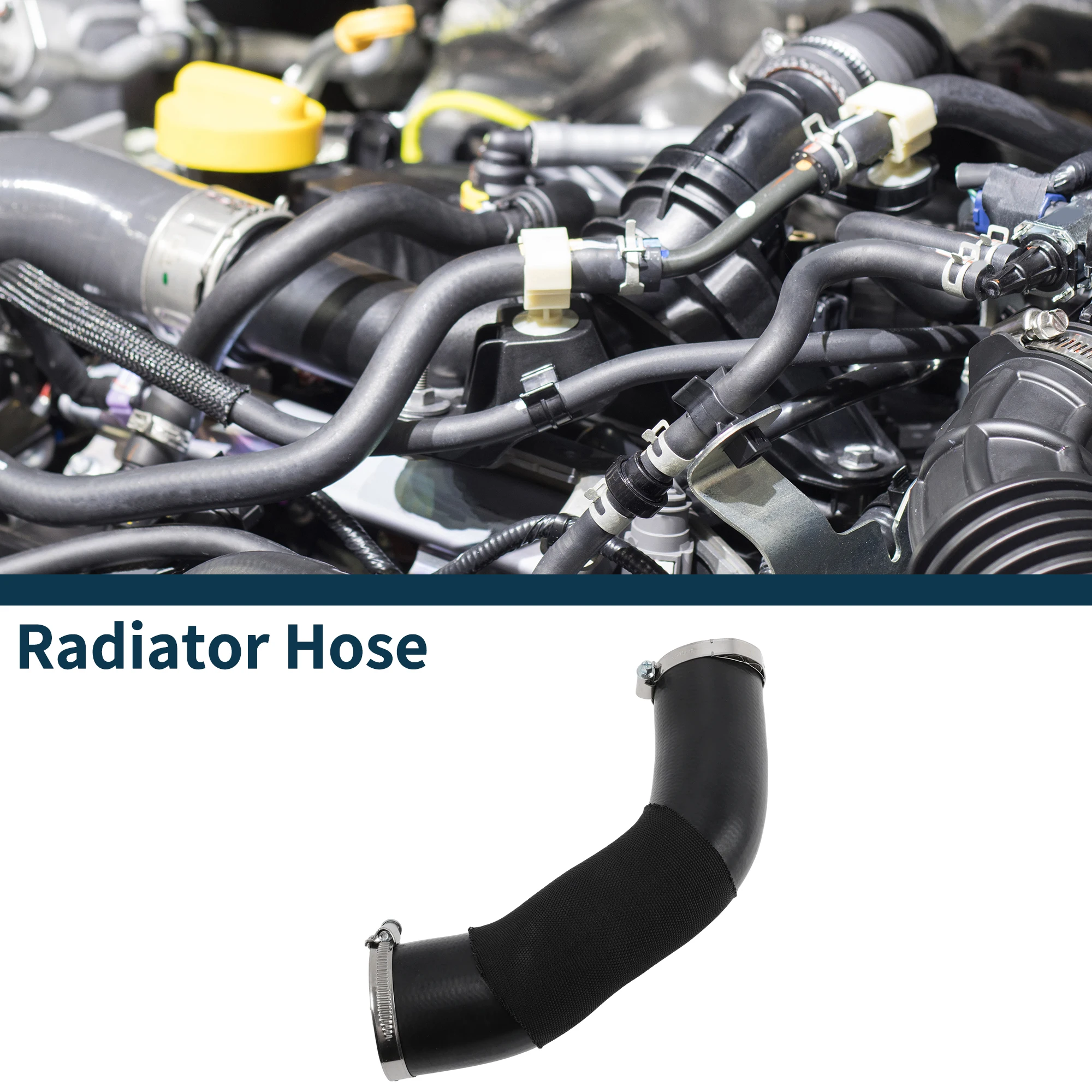 X Autohaux Radiator Hose Heater Hose for Volvo V50 (545) 2.0 D 2004-2010 No.31338543 Rubber Intercooler Pipe Black 1 Pc