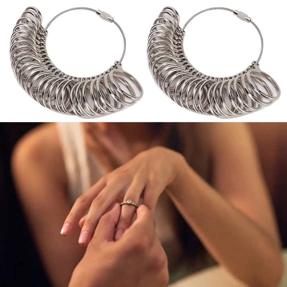 

Precision UK Sizing Ring Sizer Clear Reading Silver Finger Gauge Metal Ring Mandrel Ring Measurement