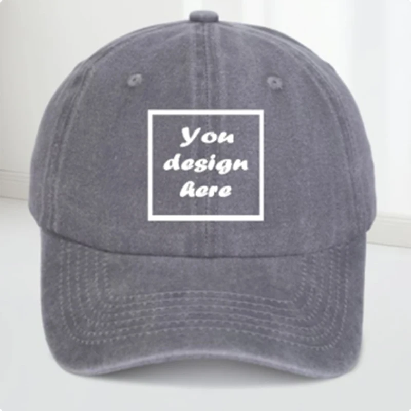 Custom-washed vintage baseball caps made of washable cotton material, breathable. Customized logo for events image 2