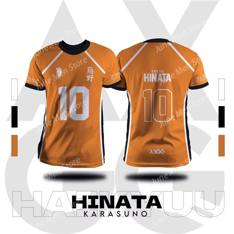 Haikyuu Fukurodani Hinata Cartoon Anime Cosplay Men Jersey Summer Short Sleeve Children Tee Top 2024 New Fashion Women T-shirt