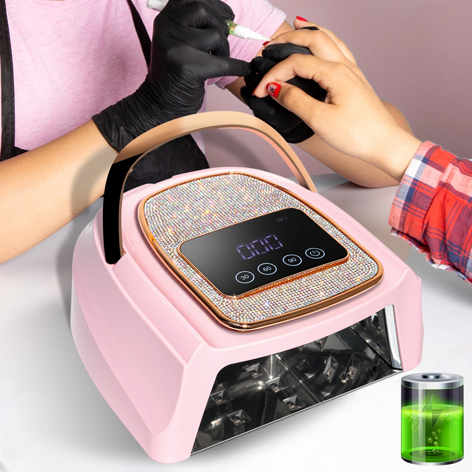 120 واط قابلة للشحن الأشعة فوق البنفسجية LED مسمار مصباح للأظافر 30 المصابيح اللاسلكية هلام البولندية علاج مصباح مع شاشة تعمل باللمس معدات الأظافر المهنية