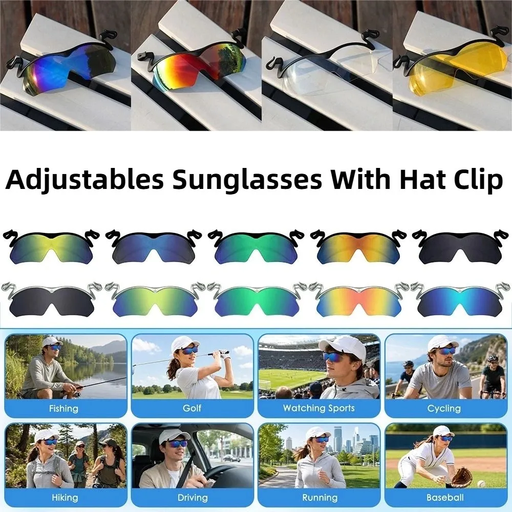 UV-Proof Driver goggles Clipped Edge On Hat Reduce Ear Pressure Cycling Sunglasses Easy To Carry Anti-Glare Clip-On Sunglasses
