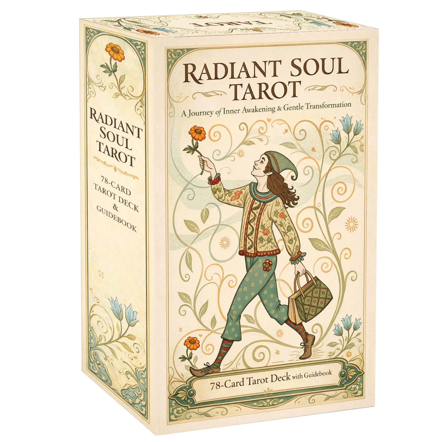 78 Cartas del Tarot, Mazo de Tarot Radiant Soul de 13x8 cm, Guía para Resolver Problemas de Vida de Forma Clara y Tranquila, Incluye Manual Impreso