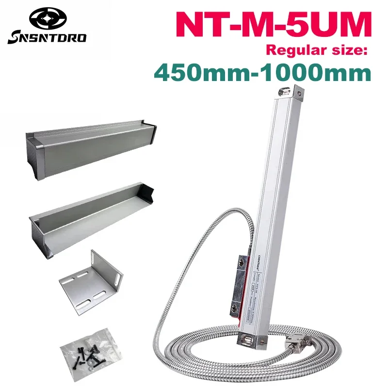 NT-M Alta Precisione 0.005mm TTL DRO 500 600 700 750 800 900 1000mm Scala Lineare Encoder Ottico Reticolo Ottico Righello