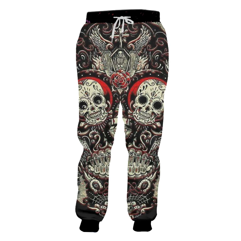 3d Print Skull Smoking Casual Y2k Pants Man Sweatpants New Cool Sweat Joggers Harem Male Full Length Hombre Hooded Golf Shirt