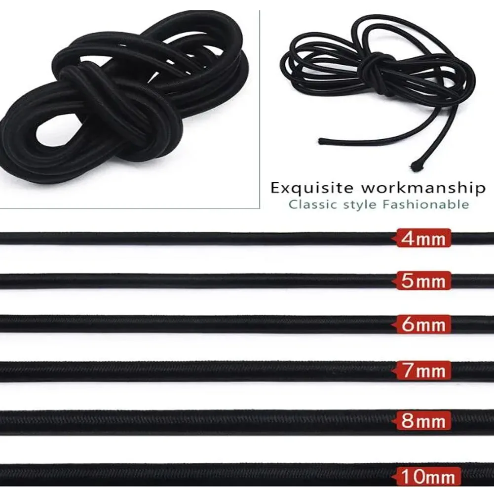 2mm-10mm Strong Elastic Rope Bungee Shock Cord Stretch String For DIY Jewelry Making Outdoor Project Tent Kayak Boat Backage